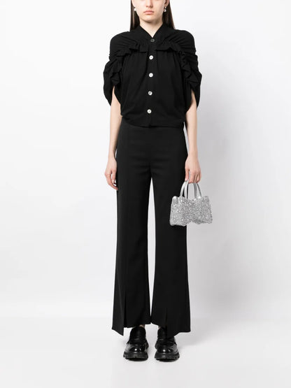 Ruffle-Trim Cotton Cardigan