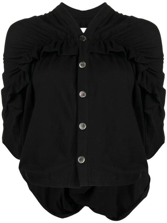Ruffle-Trim Cotton Cardigan