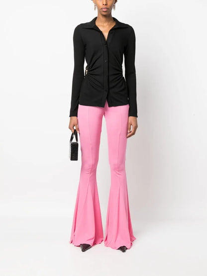 Mid-Rise Flared Trousers