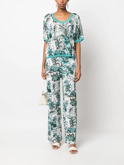 Paisley Print Fine Knit Top
