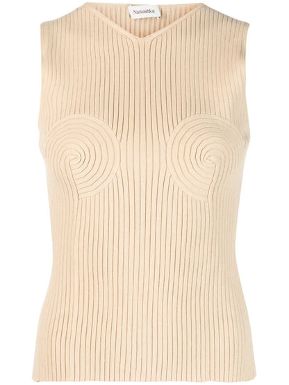 Shaped-Bustier Knitted Top