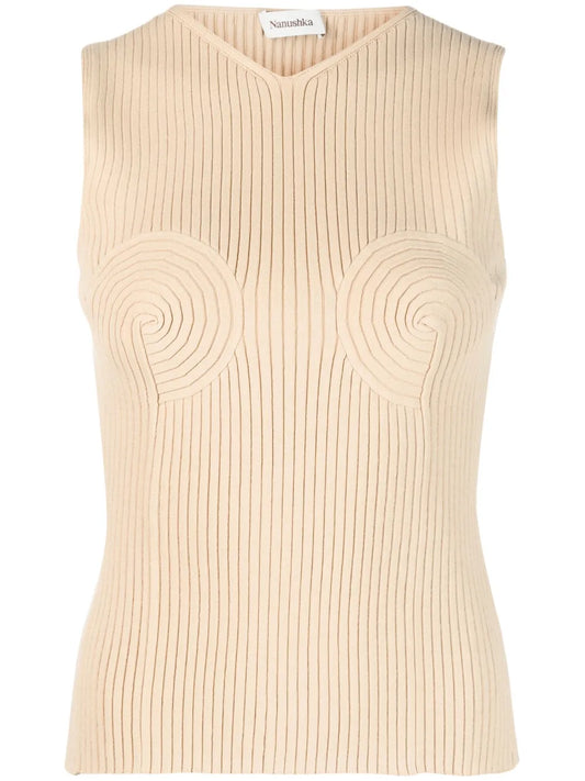 Shaped-Bustier Knitted Top