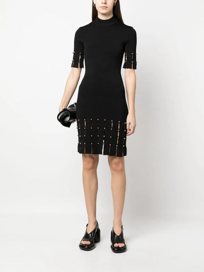 Dina Mock-Neck Knitted Dress