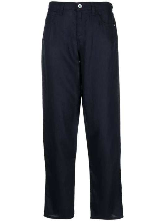 Straight-Leg Linen Trousers