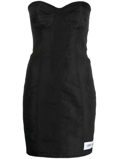 Moiré-Faille Strapless Minidress