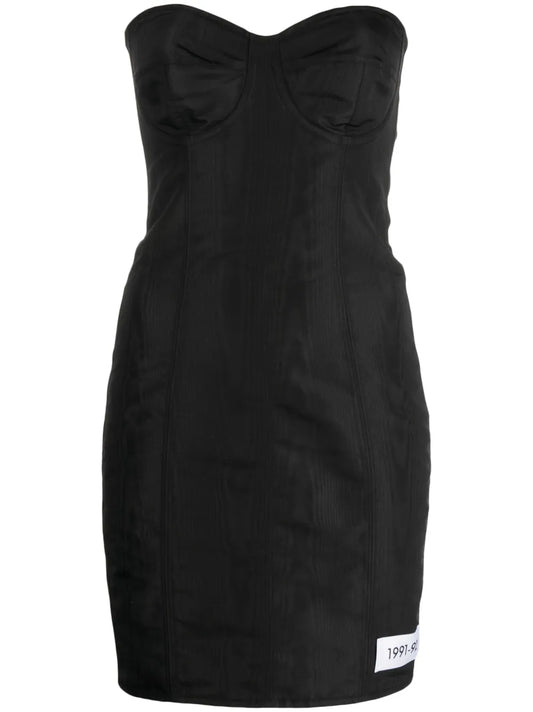Moiré-Faille Strapless Minidress