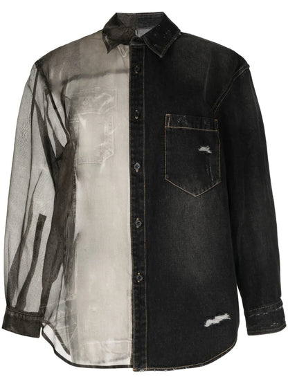 Semi-Sheer Panelled Shirt