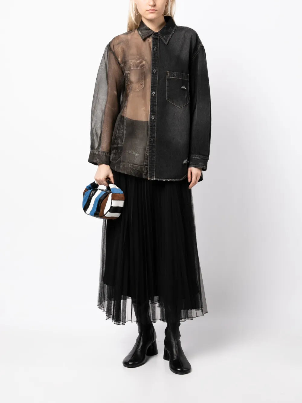 Semi-Sheer Panelled Shirt