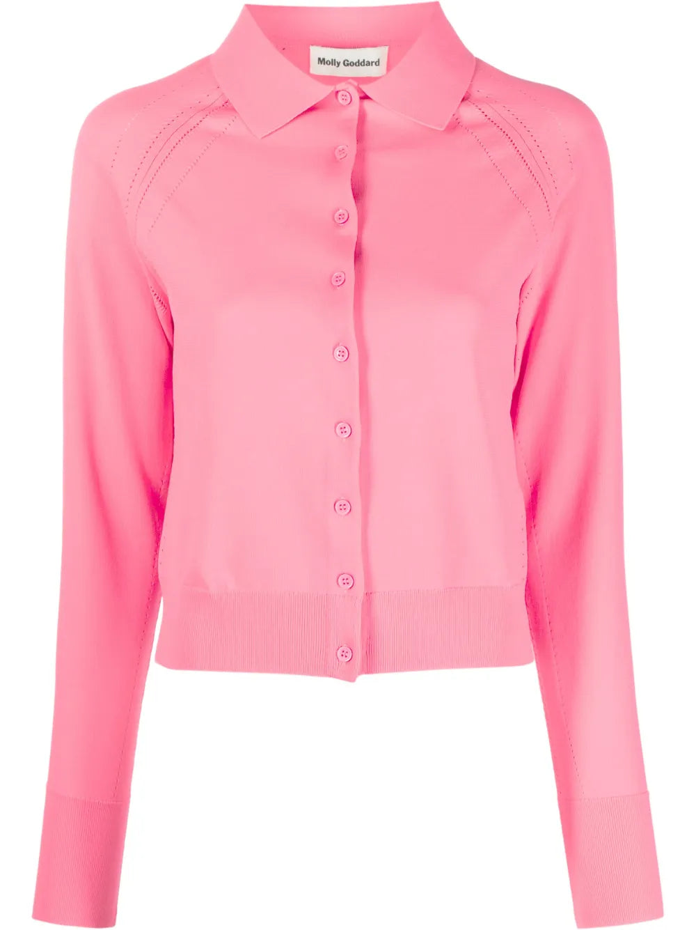 Pointelle-Knit Cropped Cardigan