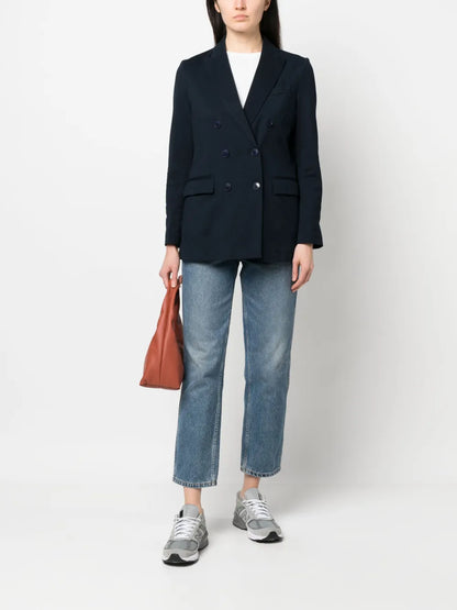 Double-Breasted Button Blazer