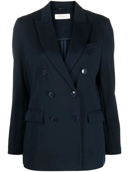 Double-Breasted Button Blazer