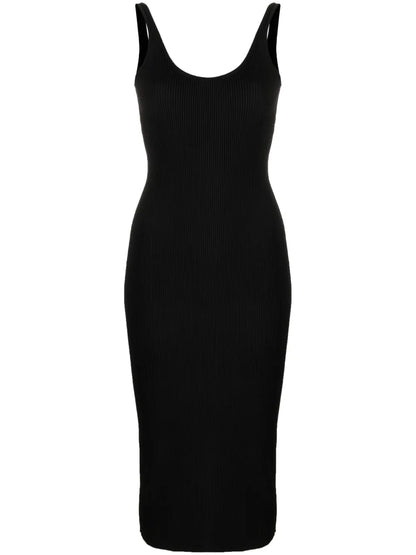 Chain-Detail Backless Knit Dress