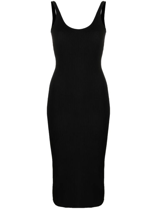 Chain-Detail Backless Knit Dress
