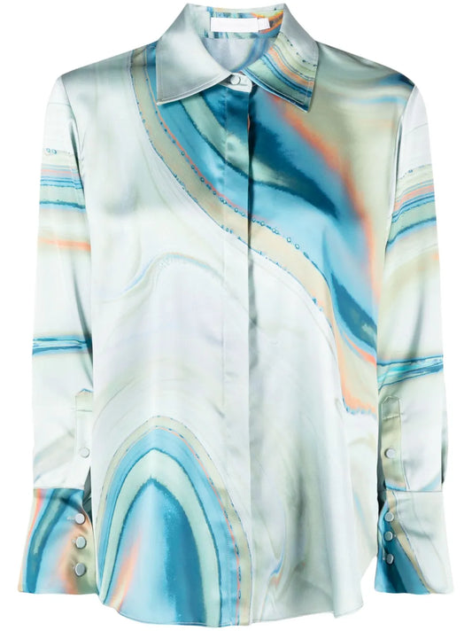 Elika Marble-Print Shirt
