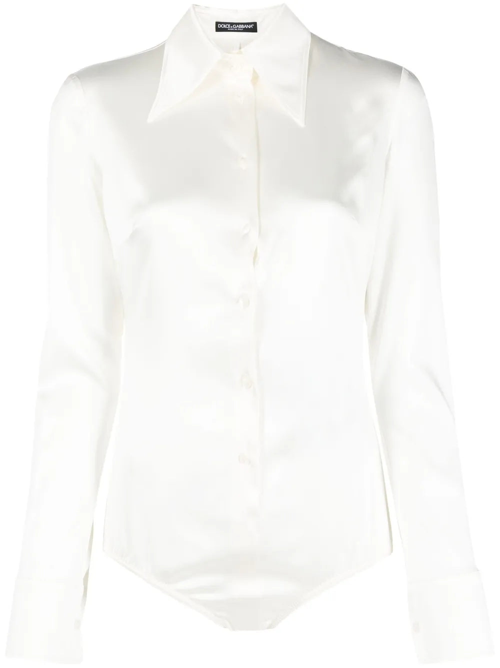 Satin Long-Sleeve Bodysuit