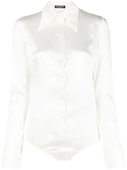 Satin Long-Sleeve Bodysuit