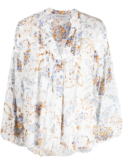 Floral-Print Tunic Top