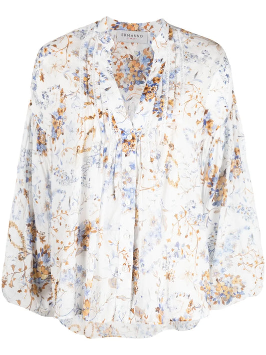 Floral-Print Tunic Top