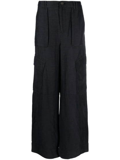 Wide-Leg Linen Trousers