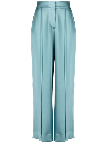 Kyra Satin-Finish Straight-Leg Trousers