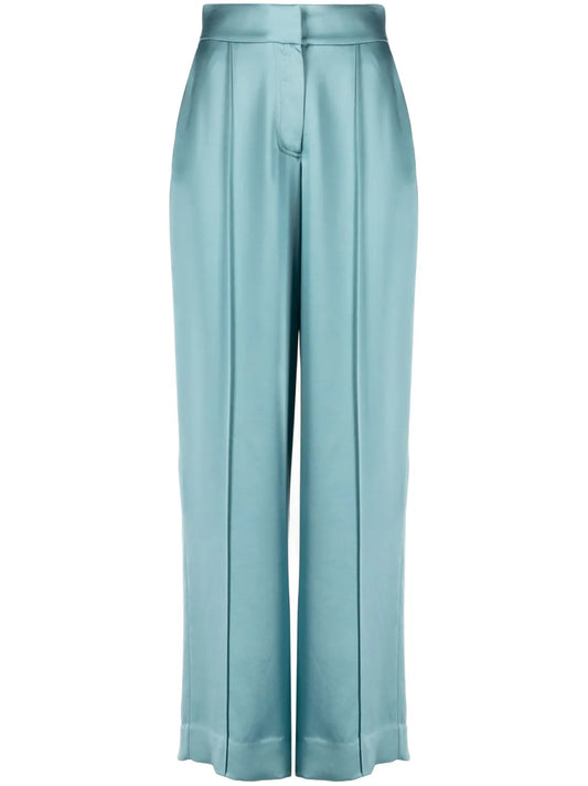 Kyra Satin-Finish Straight-Leg Trousers