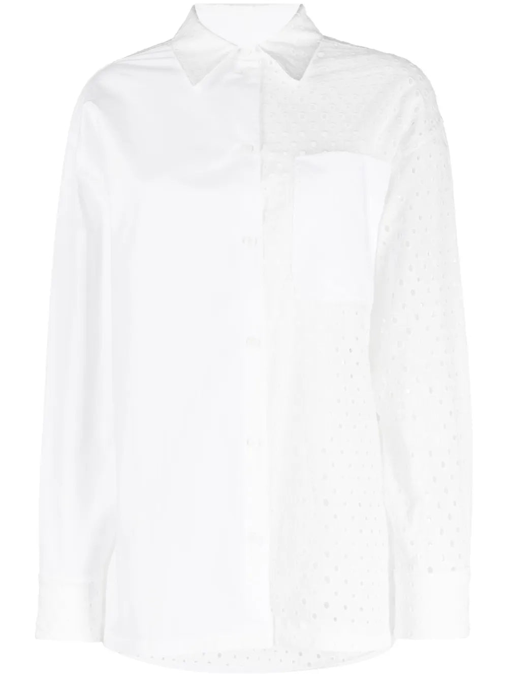 Broderie Anglaise-Panelled Shirt
