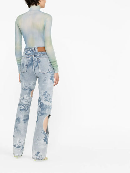 Logo-Print Tie-Dye Crop Top
