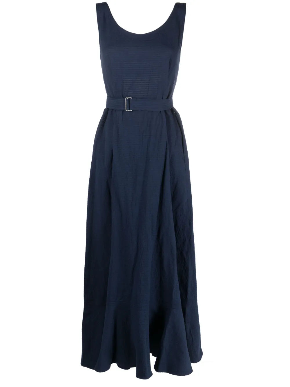 Open-Back Frilled Midi Dress
