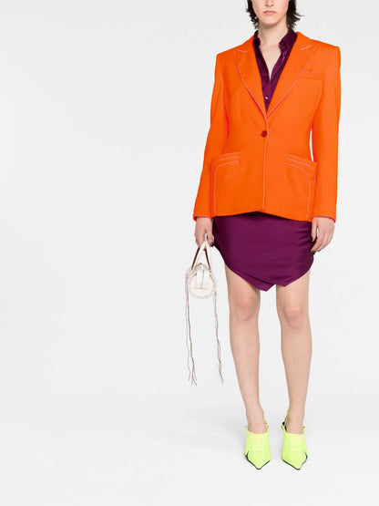 Multiple-Pocket Single-Breasted Blazer
