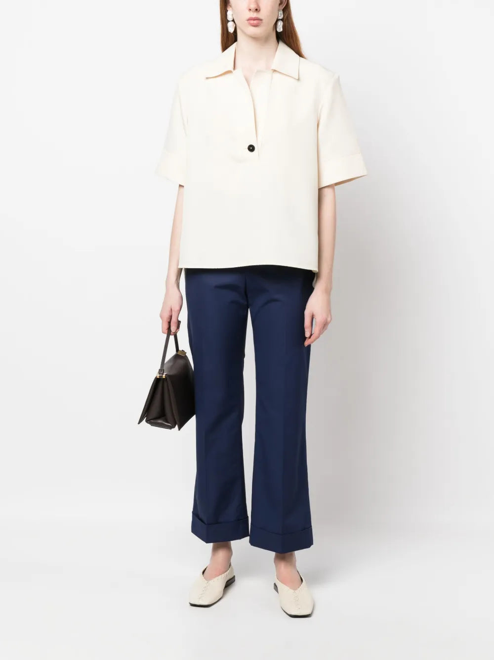 Cropped Flared Trousers