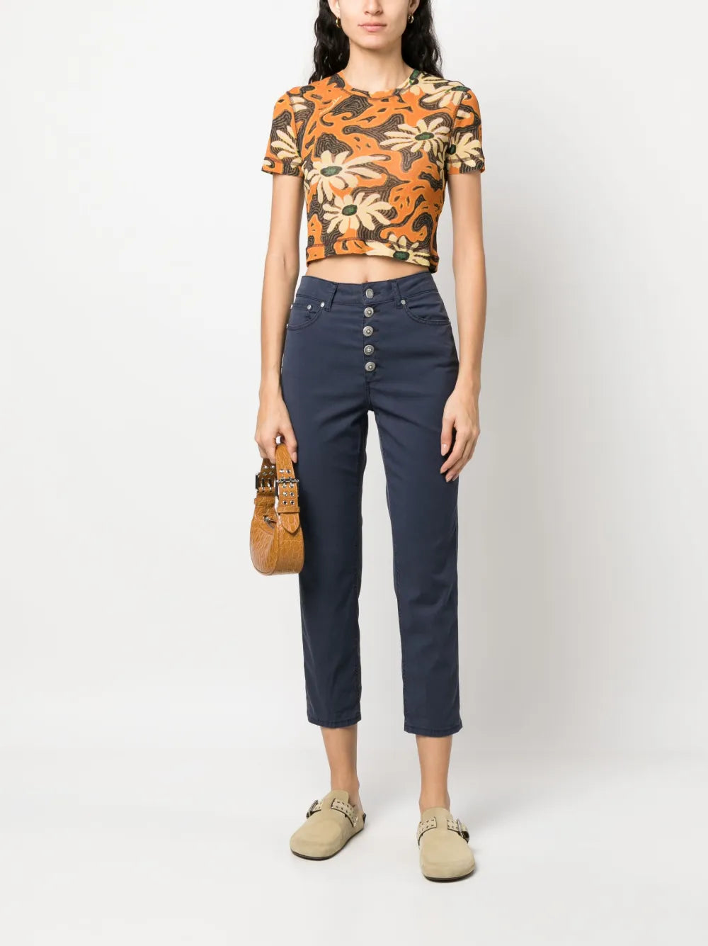 Hihg-Waisted Cropped Jeans
