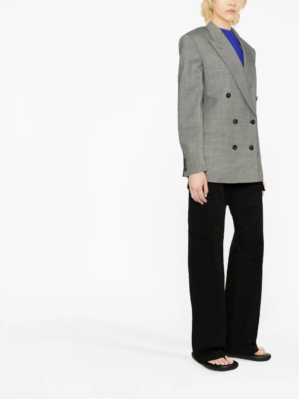 Peak-Lapels Double-Breasted Blazer