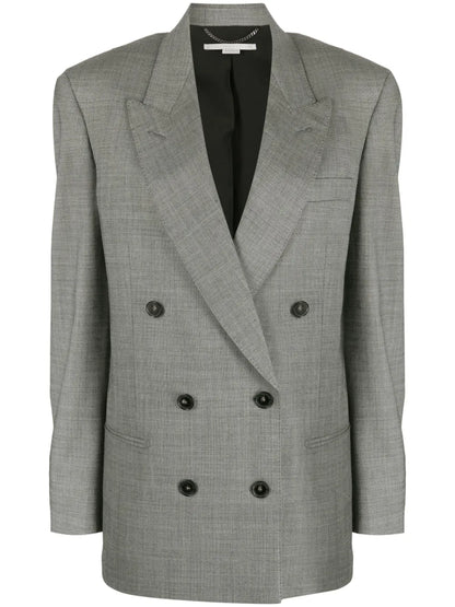 Peak-Lapels Double-Breasted Blazer