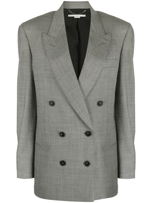 Peak-Lapels Double-Breasted Blazer