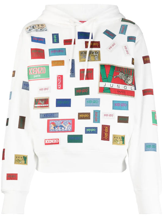 Labels Printed Cotton Hoodie