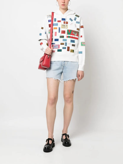 Labels Printed Cotton Hoodie