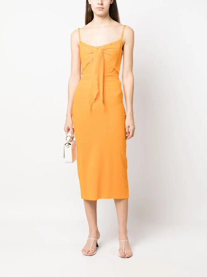 Tie-Detail Midi Dress