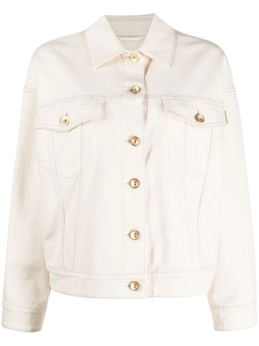 Button-Fastening Denim Jacket