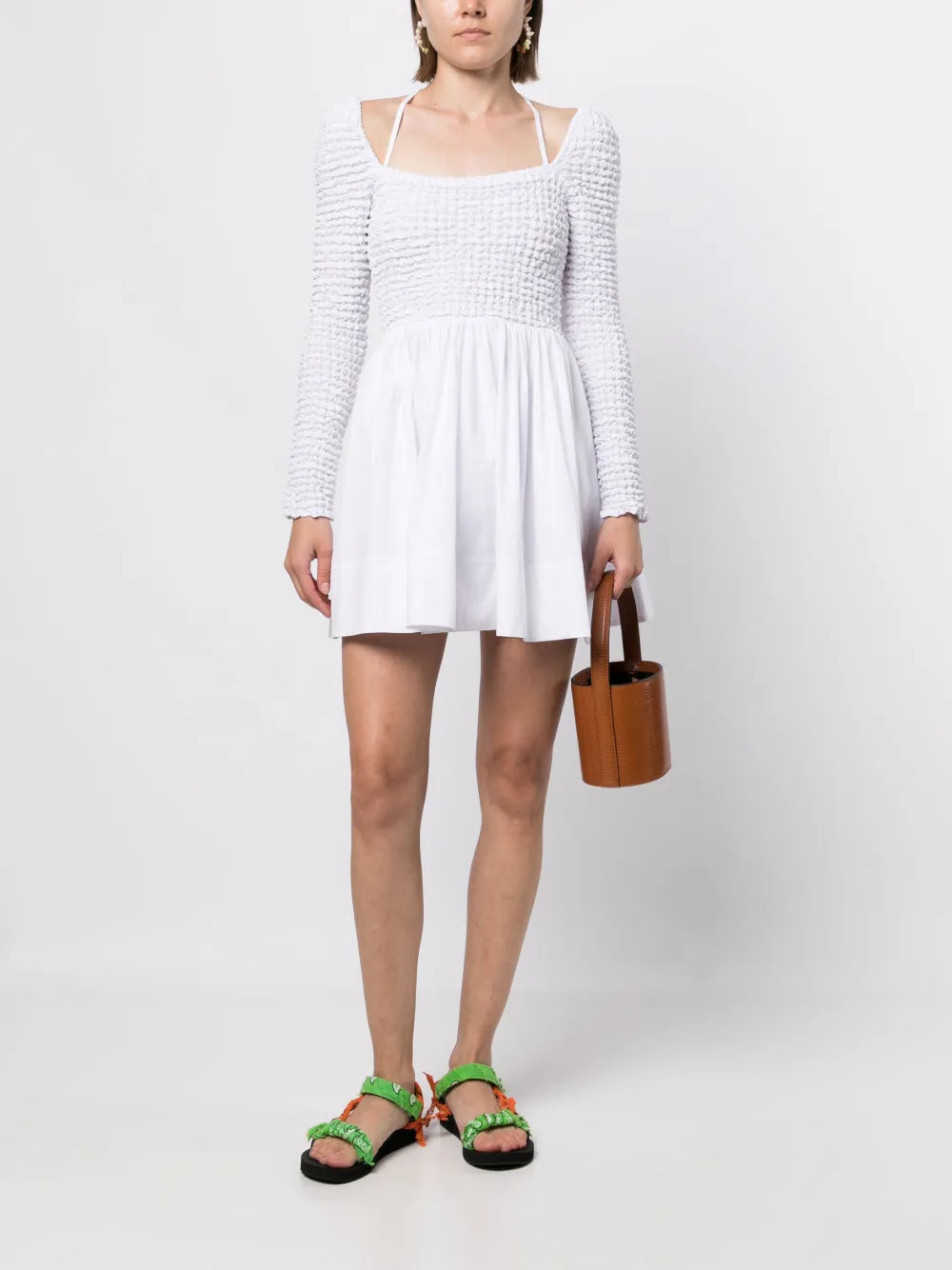 Cassidy Smocked Stretch-Cotton Minidress