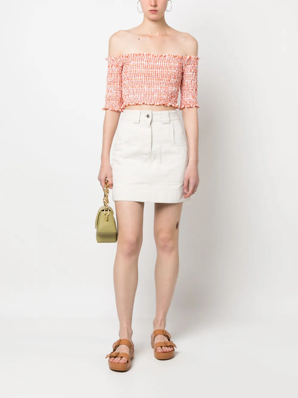 Off-Shoulder Gingham Top