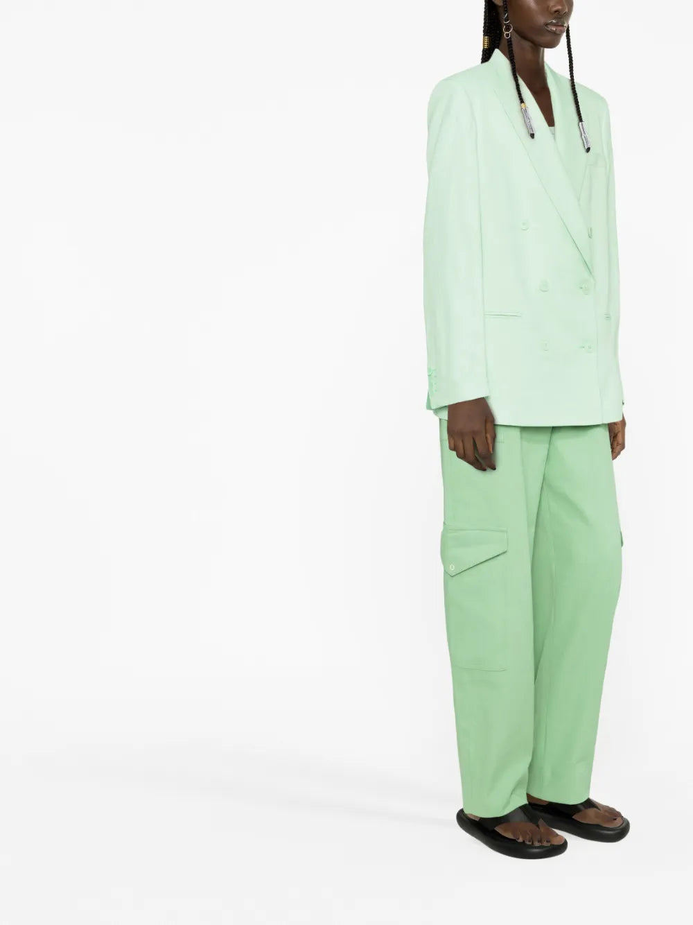 Peak-Lapels Double-Breasted Blazer