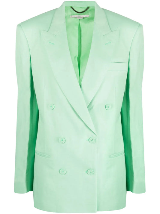 Peak-Lapels Double-Breasted Blazer