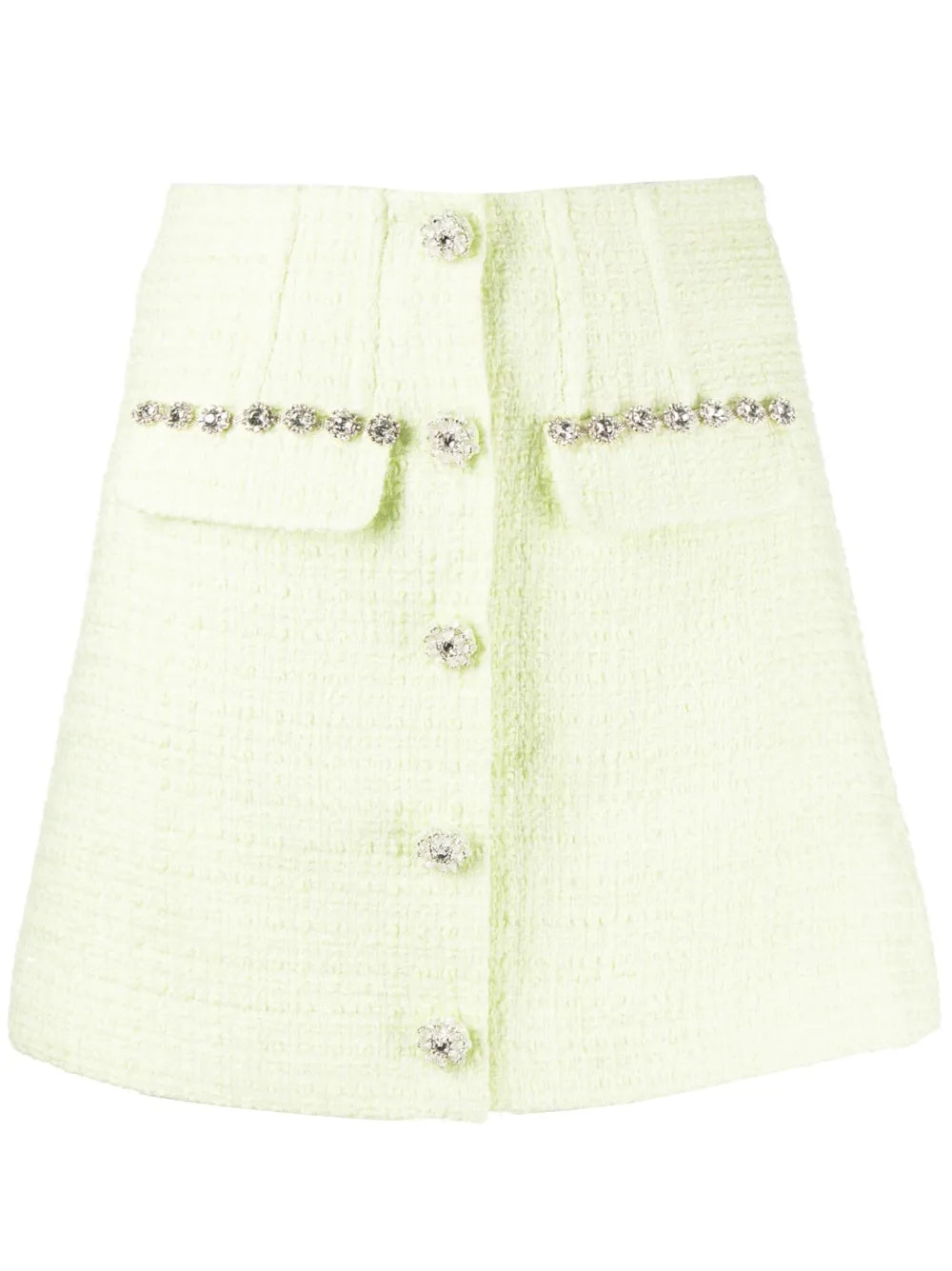 High-Waisted Bouclé Miniskirt