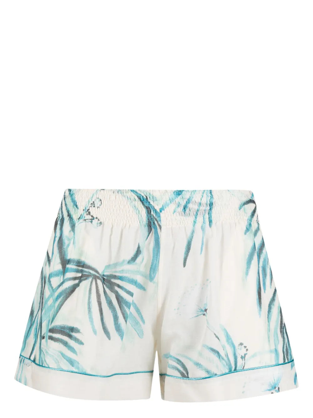 Botanical-Print Cotton Shorts