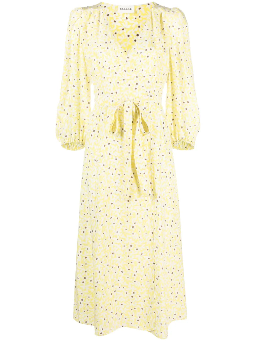Floral-Print Silk Wrap Dress