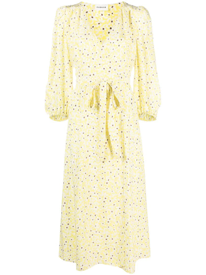 Floral-Print Silk Wrap Dress