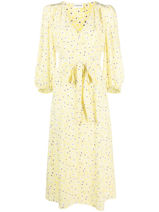 Floral-Print Silk Wrap Dress