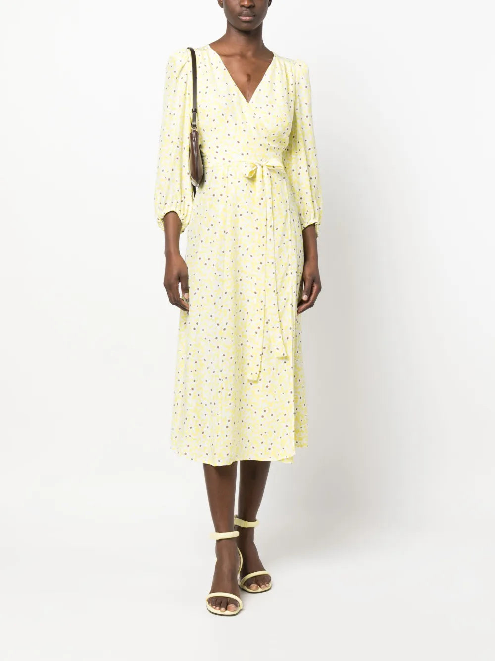 Floral-Print Silk Wrap Dress