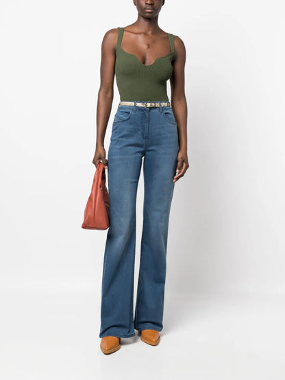 High-Waisted Flared Jeans