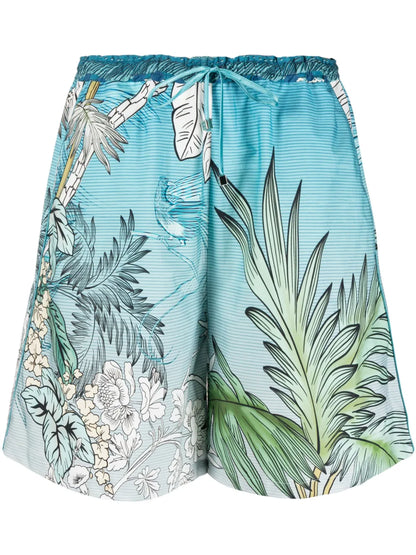 Ombré-Effect Cotton Shorts